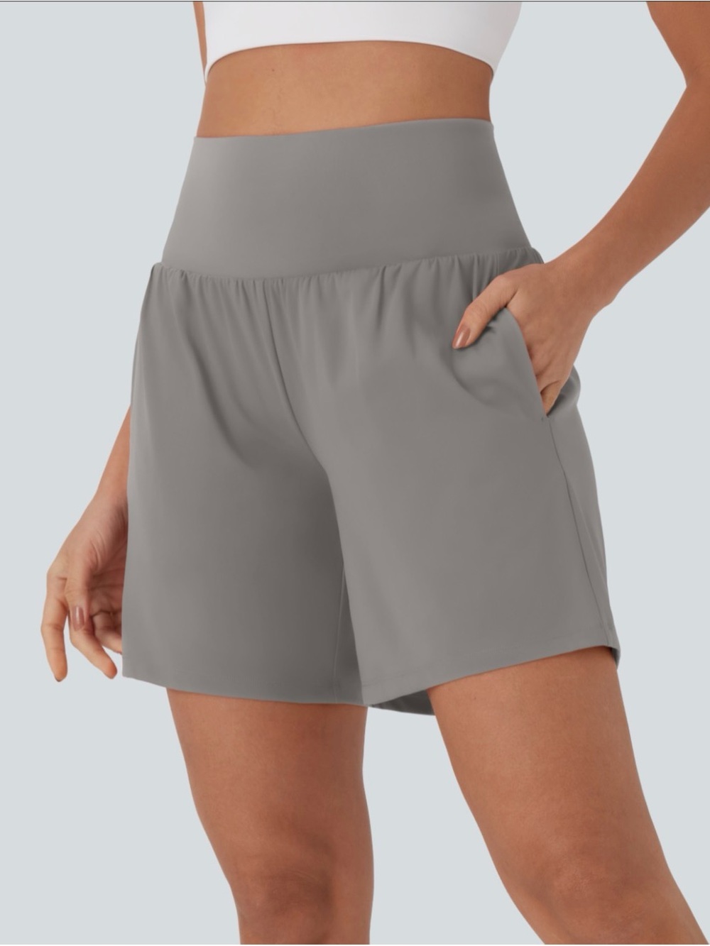 HALARA High-Waist Athletic Shorts in Gray